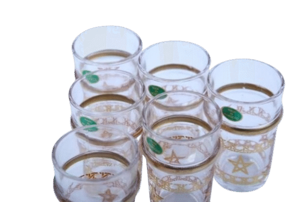 Verres à thé Traditionnels  6 piéces  beldi doré - Image 2
